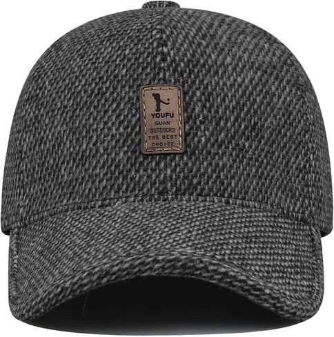 CLAPE Men's Winter Hat Outdoor Visor Dad Hat Warm Wool Sport Golf Baseball Cap Hats with Earflaps in Saudi Arabia
