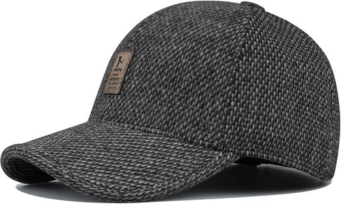 CLAPE Men's Winter Hat Outdoor Visor Dad Hat Warm Wool Sport Golf Baseball Cap Hats with Earflaps in Saudi Arabia