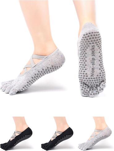 Women Non-Slip Full Toe Grip Socks With Straps, Designed For Yoga, Pilate, Dance, Ballet, Barre Or Gym Workout in Saudi Arabia