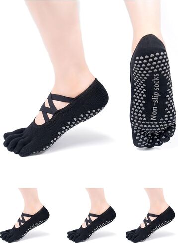 Women Non-Slip Full Toe Grip Socks With Straps, Designed For Yoga, Pilate, Dance, Ballet, Barre Or Gym Workout in Saudi Arabia