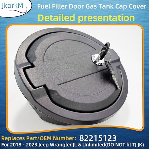 استبدال غطاء غطاء خزان الغاز لباب حشو الوقود لعام 2018 2019 2020 2021 2022 2023 Jeep Wrangler JL & Unlimited (لا تناسب TJ JK)(ABS + الألومنيوم + المفتاح)، OEM#82215123 in Kuwait
