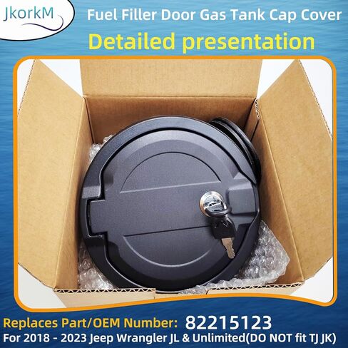 استبدال غطاء غطاء خزان الغاز لباب حشو الوقود لعام 2018 2019 2020 2021 2022 2023 Jeep Wrangler JL & Unlimited (لا تناسب TJ JK)(ABS + الألومنيوم + المفتاح)، OEM#82215123 in Kuwait