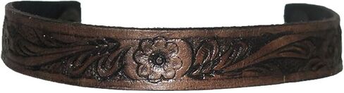 سوار معصم من الجلد الطبيعي للجنسين، أساور جلدية مصنوعة يدويًا، سوار جلدي للنساء (طول 23 سم، عرض 1.5 سم، أسود عتيق) in Kuwait