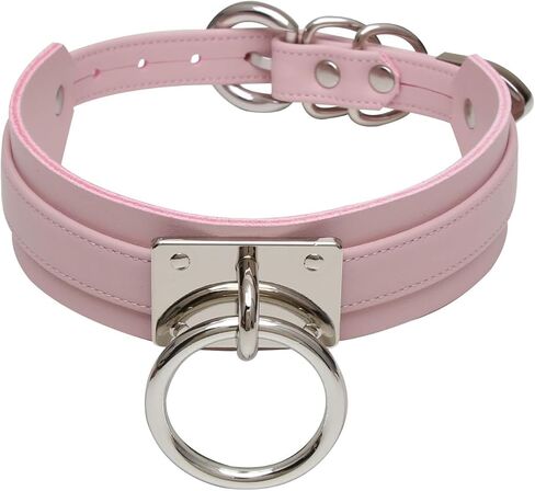 Womens Fashion O Ring Choker Faux Leather Collar in Saudi Arabia