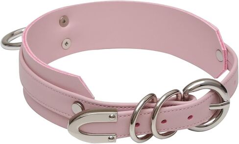 Womens Fashion O Ring Choker Faux Leather Collar in Saudi Arabia
