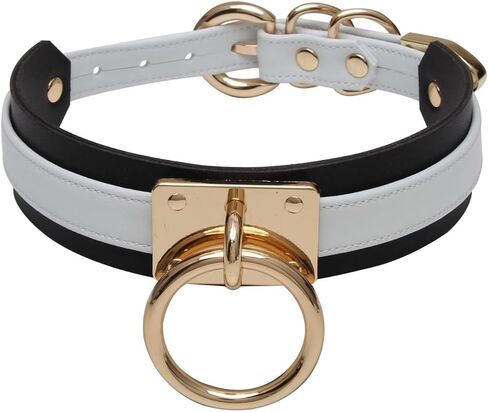 Womens Fashion O Ring Choker Faux Leather Collar in Saudi Arabia