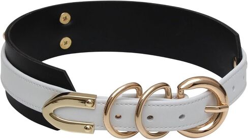 Womens Fashion O Ring Choker Faux Leather Collar in Saudi Arabia