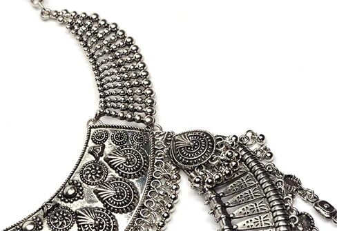 مريلة القلائد للنساء مكتنزة القوطية خمر البوهيمي العرقية الغجر بيان مهرجان قلادة المجوهرات in Kuwait