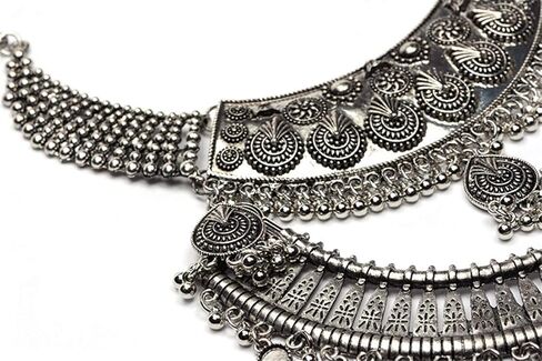 مريلة القلائد للنساء مكتنزة القوطية خمر البوهيمي العرقية الغجر بيان مهرجان قلادة المجوهرات in Kuwait