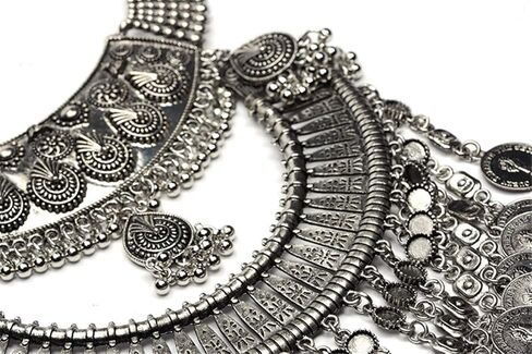 مريلة القلائد للنساء مكتنزة القوطية خمر البوهيمي العرقية الغجر بيان مهرجان قلادة المجوهرات in Kuwait