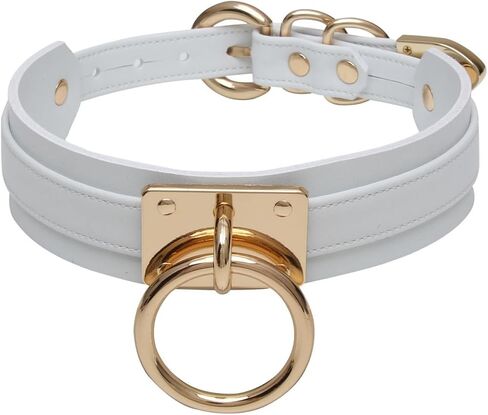 Womens Fashion O Ring Choker Faux Leather Collar in Saudi Arabia
