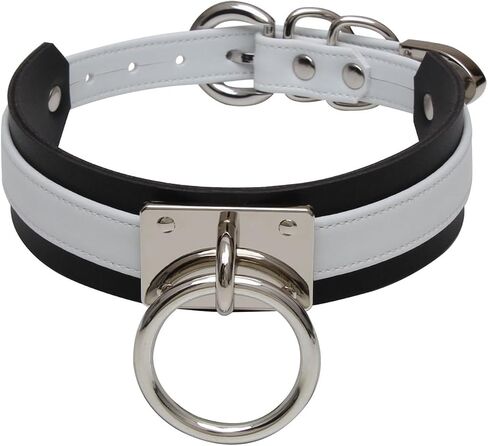 Womens Fashion O Ring Choker Faux Leather Collar in Saudi Arabia
