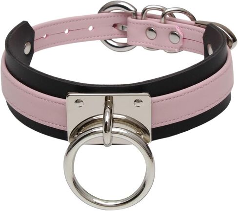 Womens Fashion O Ring Choker Faux Leather Collar in Saudi Arabia