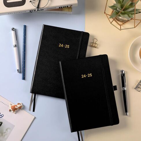 2024-2025 Planner - Planner 2024-2025, Jul.2024 - Jun.2025, 8.25" x 5.75", 2024-2025 Planner Weekly & Monthly with Tabs, Holidays, Daily Organizer - Classic Black in Kuwait