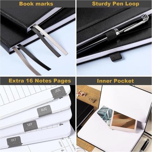 2024-2025 Planner - Planner 2024-2025, Jul.2024 - Jun.2025, 8.25" x 5.75", 2024-2025 Planner Weekly & Monthly with Tabs, Holidays, Daily Organizer - Classic Black in Kuwait