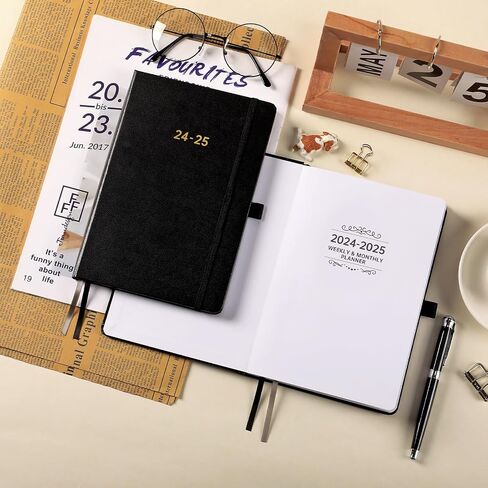 2024-2025 Planner - Planner 2024-2025, Jul.2024 - Jun.2025, 8.25" x 5.75", 2024-2025 Planner Weekly & Monthly with Tabs, Holidays, Daily Organizer - Classic Black in Kuwait