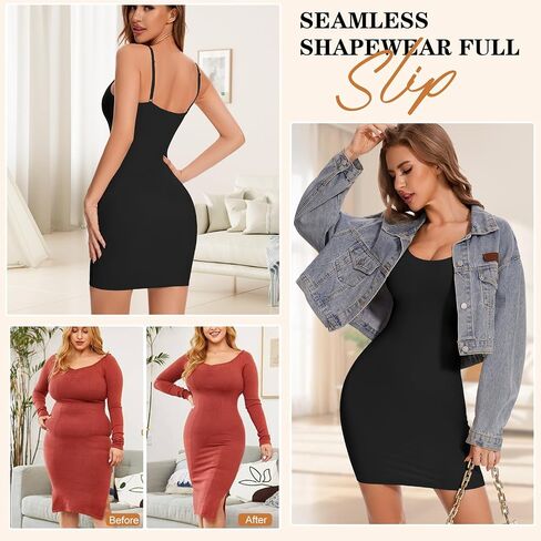 Shapewear Dress Slips for Women Tummy Control Full Slip Body Shaper Seamless Cami Dress for Under Dresses in Saudi Arabia