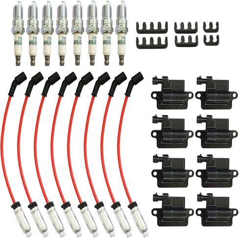 8 Pack UF271 Ignition Coil Square Spark Plug Wire Compatible with Silverado/Sierra 1500 2500 3500 Compatible with Yukon XL 1500 2500 1999-2007 4.8L 5.3L 6.0L 19299585 19299585 in Saudi Arabia