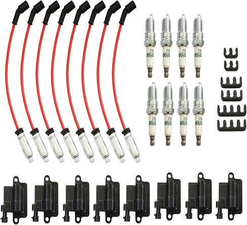 8 Pack UF271 Ignition Coil Square Spark Plug Wire Compatible with Silverado/Sierra 1500 2500 3500 Compatible with Yukon XL 1500 2500 1999-2007 4.8L 5.3L 6.0L 19299585 19299585 in Saudi Arabia