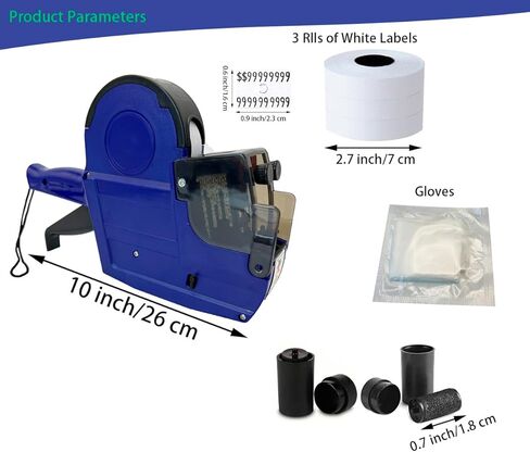 ملصق مسدس سعر مكون من 20 رقمًا مع 1800 ملصق أبيض و3 بكرات حبر، وملصقات تسعير رمز التاريخ، وآلة ختم العلامات للبيع بالتجزئة في ساحة المرآب، وأداة توزيع ملصقات الملابس (PRO) in Kuwait