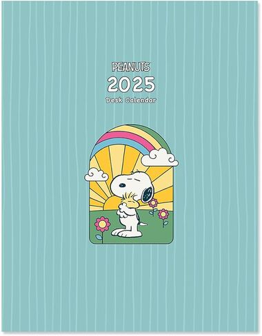 2025 PEANUTS® مخطط مكتب وتقويم، مقاس 8.5 بوصة × 11 بوصة مغلق، مقاس 11 بوصة × 17 بوصة مفتوح، تقاويم شهرية كبيرة بجودة مكتبة كبيرة للمطبخ والمكتب، حسب التيار in Kuwait