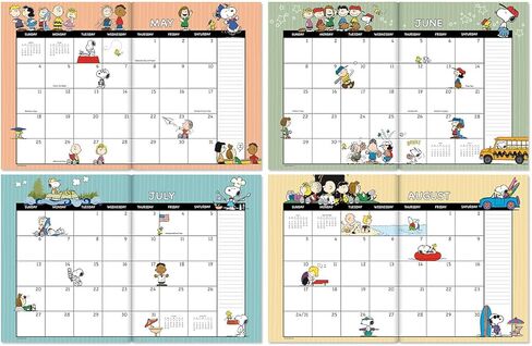 2025 PEANUTS® مخطط مكتب وتقويم، مقاس 8.5 بوصة × 11 بوصة مغلق، مقاس 11 بوصة × 17 بوصة مفتوح، تقاويم شهرية كبيرة بجودة مكتبة كبيرة للمطبخ والمكتب، حسب التيار in Kuwait