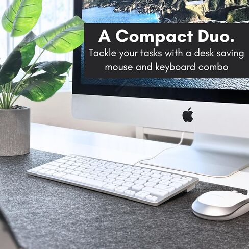 Macally USB Wired Keyboard and Mouse Combo for Mac and PC - Save Space with a Compact Small Apple Keyboard and Mouse for MacBook Pro/Air, iMac Mini/Pro in Kuwait