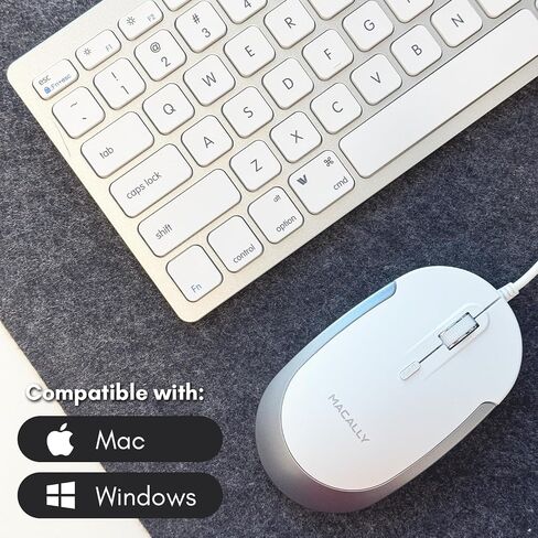 Macally USB Wired Keyboard and Mouse Combo for Mac and PC - Save Space with a Compact Small Apple Keyboard and Mouse for MacBook Pro/Air, iMac Mini/Pro in Kuwait