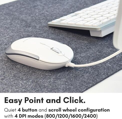 Macally USB Wired Keyboard and Mouse Combo for Mac and PC - Save Space with a Compact Small Apple Keyboard and Mouse for MacBook Pro/Air, iMac Mini/Pro in Kuwait