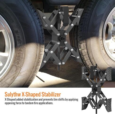 موانع عجلات على شكل X لمقطورة السفر، تسمح بضبط المثقاب، مثبتات RV X chocks، مصد عجلة التخييم لمقطورات السفر، ملحقات RV، مفتاح ربط قابل للتعديل 4.13 بوصة - 12.6 بوصة (قطعة واحدة فقط) أسود in Kuwait