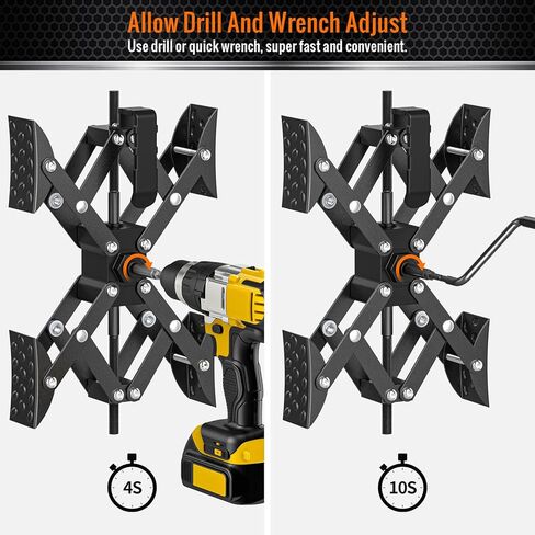 موانع عجلات على شكل X لمقطورة السفر، تسمح بضبط المثقاب، مثبتات RV X chocks، مصد عجلة التخييم لمقطورات السفر، ملحقات RV، مفتاح ربط قابل للتعديل 4.13 بوصة - 12.6 بوصة (قطعة واحدة فقط) أسود in Kuwait