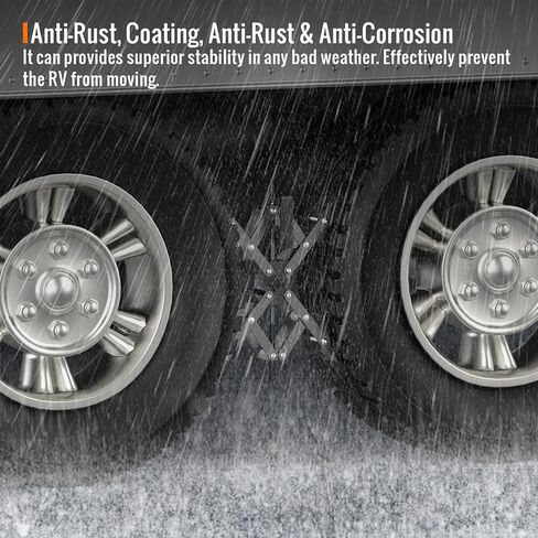 موانع عجلات على شكل X لمقطورة السفر، تسمح بضبط المثقاب، مثبتات RV X chocks، مصد عجلة التخييم لمقطورات السفر، ملحقات RV، مفتاح ربط قابل للتعديل 4.13 بوصة - 12.6 بوصة (قطعة واحدة فقط) أسود in Kuwait