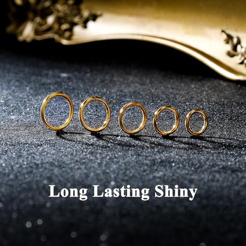 10Pcs Nose Rings Hoops 16G 18G 20G Hoop Nose Rings for Women 316L Surgical Steel Nose Hoop Hinged Clicker Conch Septum Rings Tragus Cartilage Earring Lip Rings Nose Piercing Jewelry 6mm-14mm in Saudi Arabia