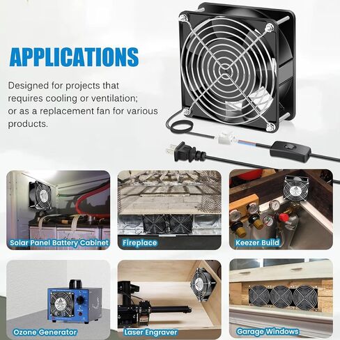 GDSTIME AXIAL 12038 Muffin Fan، 120V AC 120mm x 38mm، محمل كروي مزدوج in Kuwait