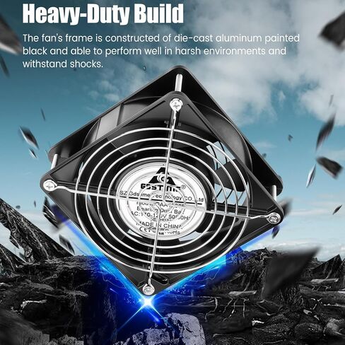GDSTIME AXIAL 12038 Muffin Fan، 120V AC 120mm x 38mm، محمل كروي مزدوج in Kuwait