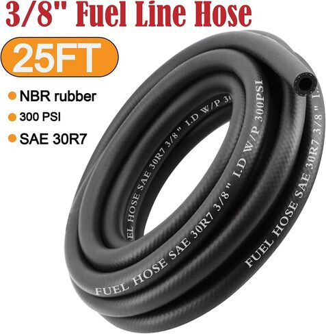 1/4 inch,25Ft Fuel Line Hose Push Lock NBR Rubber SAE 30R7 300PSI,10 pcs 6-12 Clamps,used in fuel system,PCV system,steam emission,oil cooling in Saudi Arabia