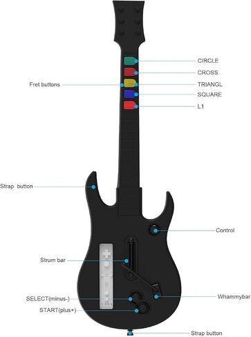 DOYO Guitar Hero، Guitar Hero Wii لألعاب Wii Guitar Hero وRock Band (باستثناء Rock Band 1) اللون أبيض in Kuwait