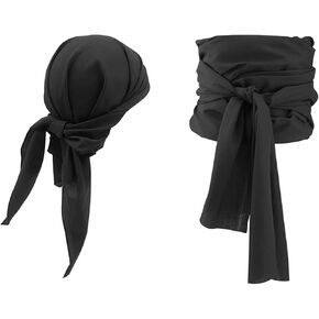 2 Pieces Halloween Pirate Costume Accessories Cosplay Bandana Headband Waist Belt Accessories for Women Men