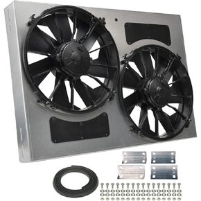 Derale Performance 16842 Gray/Black High Output Dual Radiator Fan