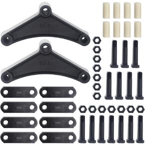 Trailer Axle Equalizer 256L Shackle Kit, Trailer Suspension Shackle Kit, Tandem Axle Trailer Shackles Equalizers Kit for Double Eye Leaf Springs 3500 lbs to 5200 lbs Axles (14 Bolts 14 Nuts)