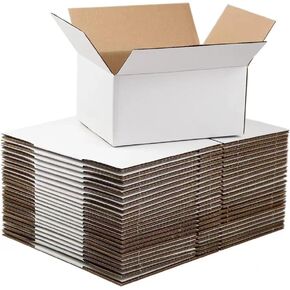 25 Packs Small Shipping Boxes 5X5X5 Inches, White Corrugated Cardboard Boxes, For Small Business, Easy Assemble For Mailing, Moving, Packing And Storing
