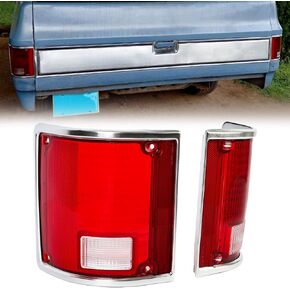 HECASA Pair Tail Light Lens Compatible with 1973-1991 Chevrolet Chevy Blazer Driver Left & Passenger Right Replacement For 5968330, 5968329, GM2801122, GM2800122