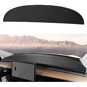 BASENOR 2024 Newest Tesla Model Y Dashboard Cover Anti-Glare Dashboard Pad Dustproof Leather Dash Mat Fit Model Y Decorative Interior Accessories 2020-2024 Black