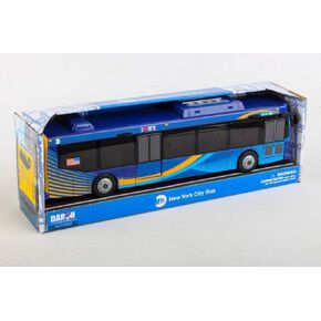 Daron MTA 11 inch Single Bus in New Blue Livery Friction Rolling