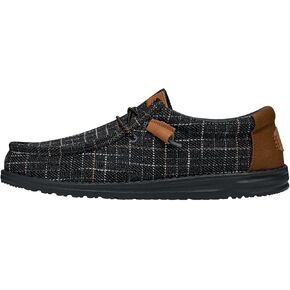 Hey Dude Wally Plaid Navy Size 7 | Men’s Shoes | Men's Slip-on Loafers | Comfortable & Light-Weight