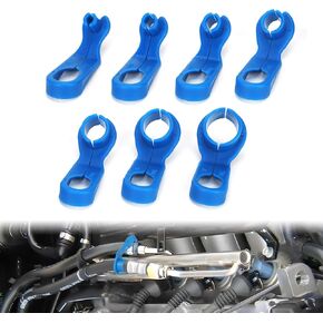 7pcs Fuel Line Disconnect Tool Set, 1/4 5/16 3/8 1/2 5/8 3/4 7/8 Inch Vehicles AC Line Disconnect Air Conditioning Pipe Tool Fuel Filter Removal Tools Compatible with Ford/GM/Chrysler/Mazda