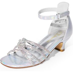 DREAM PAIRS Girls Dress Shoes Sandals Low Heels Ankle Strap Flower Wedding Party Shoes for Little Kid/Big Kid in Kuwait