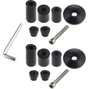 Pair of 22mm Motorcycle Handlebar End Plug Covers Kit with Bolts Expansion Tubes Hex Wrench Black Universal for 7/8Inch Bars Motorbike