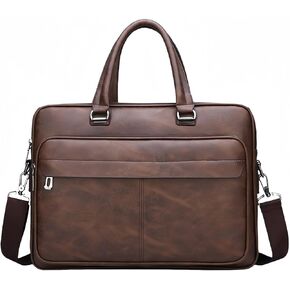 leather Laptop Bag for Men 16.1 inch,Premium Laptop Briefcase Fits,onvertible Computer Handbags Shoulder Crossbody Bag