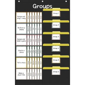 Small Group Management Pocket Chart with 84 Cards for Classroom/School Teacher Must Haves